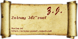 Zolnay József névjegykártya